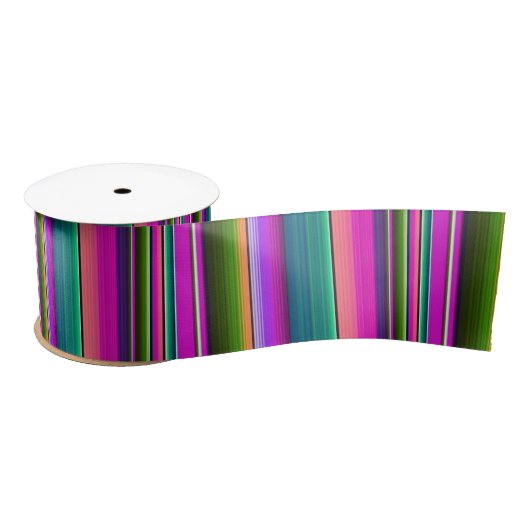 Mexicaanse banket Fiesta Stripes Sarape Pink Satijnen Lint (Spoel)