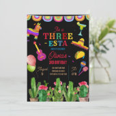 Mexicaanse Banner Fiesta Drie-Esta Meisje Verjaard Kaart (Staand voorkant)