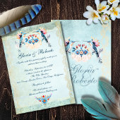 Mexicaanse Barok Hummingbird Floral Wedding Kaart