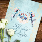 Mexicaanse Barok Hummingbird Floral Wedding Kaart