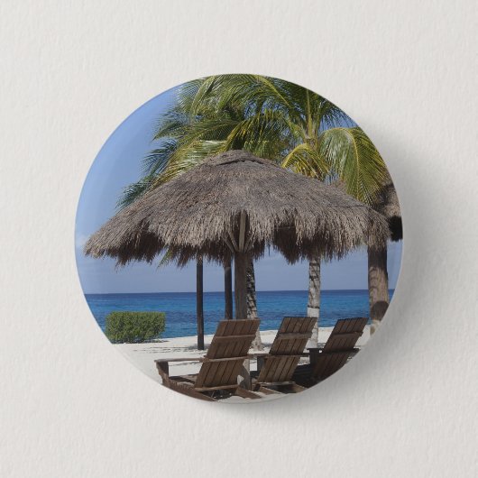 Mexicaanse Beach Paradise Ronde Button 5,7 Cm (Voorkant)