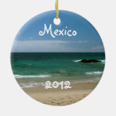 Mexicaanse Beach Vista; Mexico Souvenir Keramisch Ornament (Achterkant)