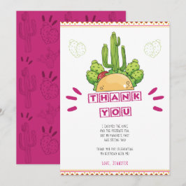 Mexicaanse Bedankt Taco Cactus Kaart