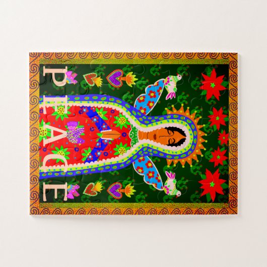 Mexicaanse biddende vrede engel 10 stuk legpuzzel (Horizontaal)