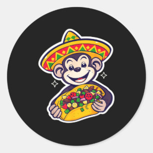Mexicaanse bigfoot hoed taco el squatcho plezier ronde sticker