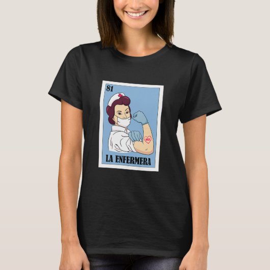 Mexicaanse bingo La La Nurse Lottery T-shirt (Voorkant)
