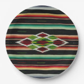 Mexicaanse blanket Traditionele Spaanse Fiesta Ser Papieren Bordje (Voorkant)