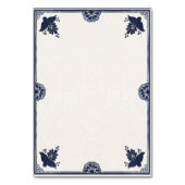 Mexicaanse Blauwe Bloemen Otomi Eenvoudige Fiesta  Kaart (Achterkant)