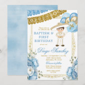 Mexicaanse Blauwe en Gouden Charro Grote Jongen Ui Kaart (Voorkant / Achterkant)