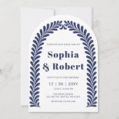 Mexicaanse Blauwe Talavera bruiloft Kaart (Voorkant)