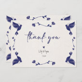 Mexicaanse Blauwe Vogel Fiesta Bridal Dank u Notitiekaartje (Voorkant / Achterkant)