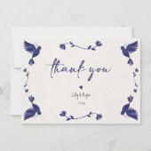 Mexicaanse Blauwe Vogel Fiesta Bridal Dank u Notitiekaartje (Voorkant)