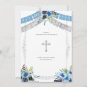 Mexicaanse blauwe zilveren doop en derde verjaarda kaart (Achterkant)