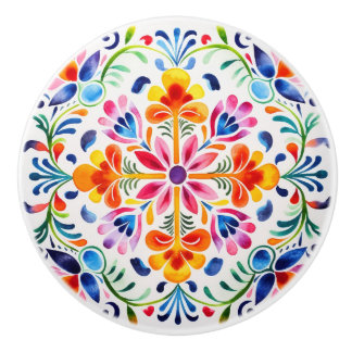 Mexicaanse Bloem Ontwerp Keramische Knop