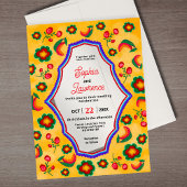 Mexicaanse bloemen acryl bruiloft uitnodiging