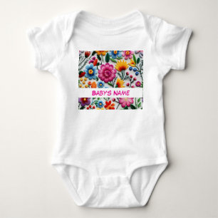 Mexicaanse Bloemen Baby Meisje Kleding Romper