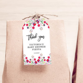 Mexicaanse Bloemen Baby Shower Feestje Cadeaulabel