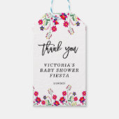 Mexicaanse Bloemen Baby Shower Feestje Cadeaulabel (Voorkant)
