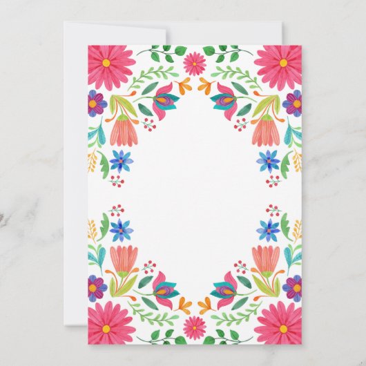 Mexicaanse bloemen Bloemen bruiloft Fiesta Kaart (Achterkant)
