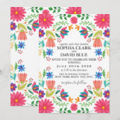 Mexicaanse bloemen Bloemen bruiloft Fiesta Kaart (Voorkant / Achterkant)