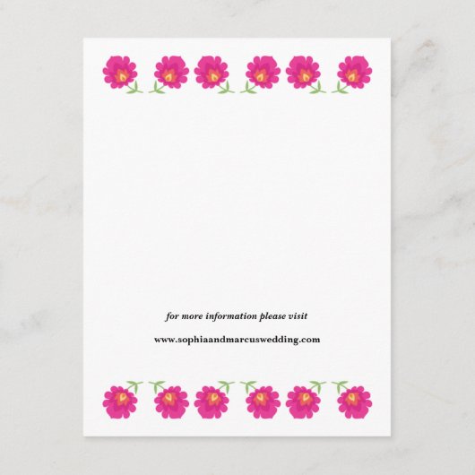 Mexicaanse Bloemen Bruiloft Behuizing Kaart (Achterkant)
