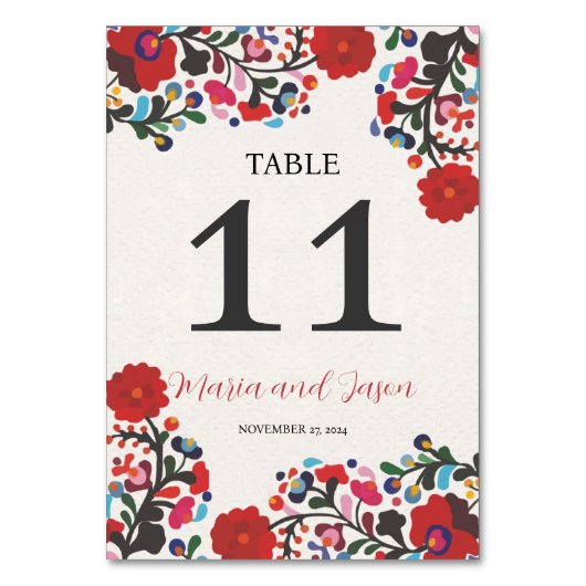 Mexicaanse Bloemen Elegante Kleurrijke Fiesta Huwe Kaart (Voorkant)