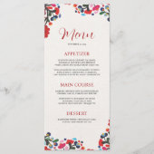 Mexicaanse Bloemen Elegante Kleurrijke Fiesta Huwe Menu (Voorkant)