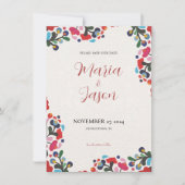 Mexicaanse Bloemen Elegante Kleurrijke Fiesta Huwe Save The Date (Voorkant)