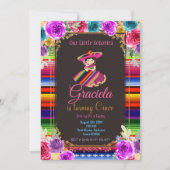 Mexicaanse bloemen Fiesta Birthday Gold Girl Kaart (Voorkant)