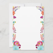 Mexicaanse bloemen Fiesta bruiloft Kaart (Achterkant)