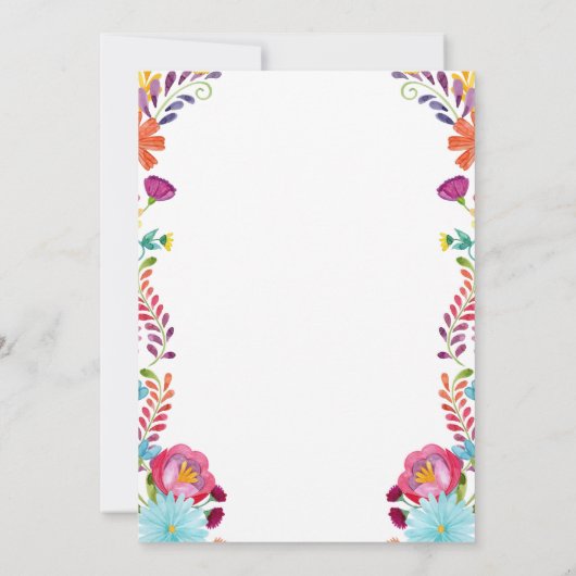 Mexicaanse bloemen Fiesta bruiloft Kaart (Achterkant)
