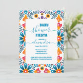 Mexicaanse Bloemen Fiesta Meisje Baby shower Kaart (Staand voorkant)