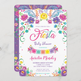 Mexicaanse Bloemen Fiesta Meisje Baby shower Kaart