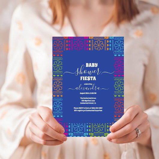 Mexicaanse Bloemen Fiesta Meisje Baby shower Kaart