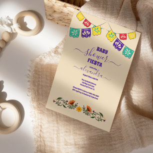 Mexicaanse Bloemen Fiesta Meisje Baby shower Kaart