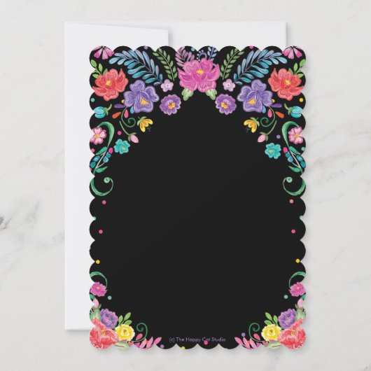 Mexicaanse Bloemen Fiesta Verjaardagsfeest Kaart (Achterkant)