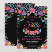 Mexicaanse Bloemen Fiesta Verjaardagsfeest Kaart (Voorkant / Achterkant)