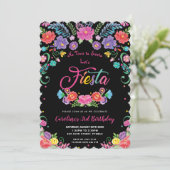 Mexicaanse Bloemen Fiesta Verjaardagsfeest Kaart (Staand voorkant)