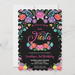 Mexicaanse Bloemen Fiesta Verjaardagsfeest Kaart