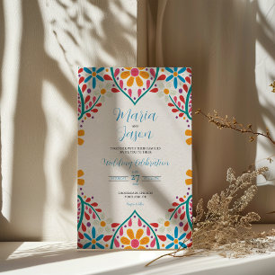 Mexicaanse Bloemen Kleurrijke Bloemen Boda Wedding Kaart