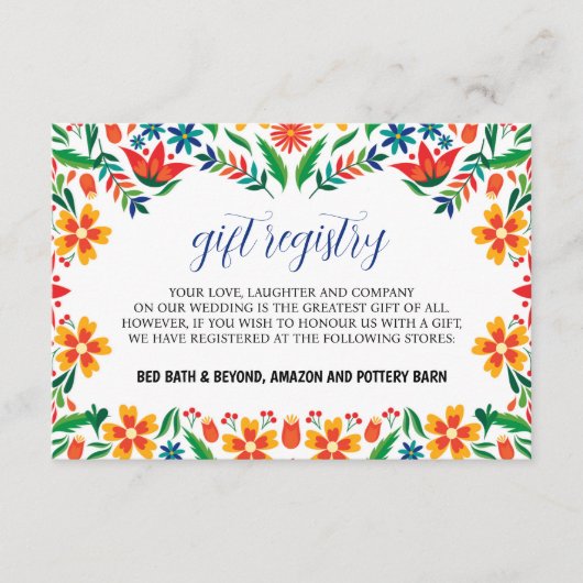 Mexicaanse Bloemen Kleurrijke Botanische Bloemen H Informatiekaartje (Voorkant)