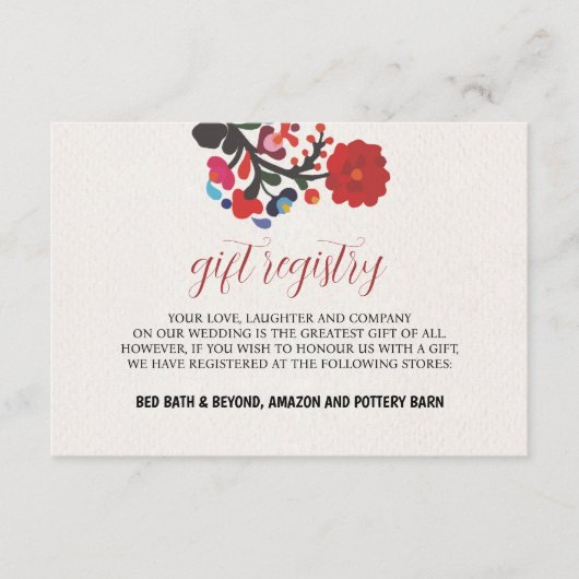 Mexicaanse Bloemen Kleurrijke Botanische Bloemen H Informatiekaartje (Voorkant)