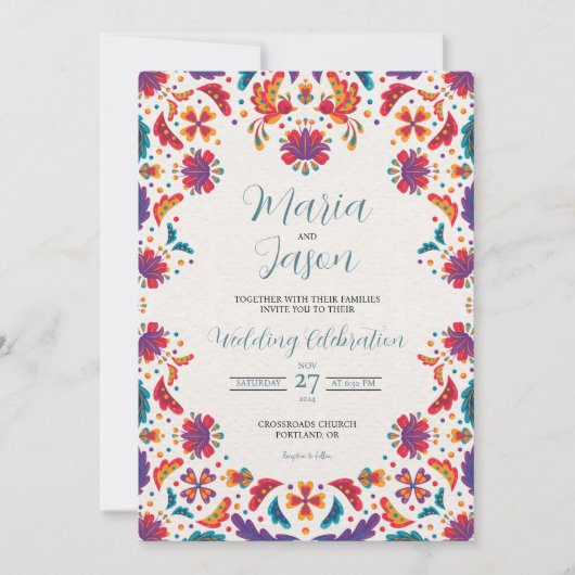 Mexicaanse Bloemen Kleurrijke Botanische Bloemen H Kaart (Voorkant)