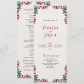 Mexicaanse Bloemen Kleurrijke Botanische Bloemen H Programmakaart (Voorkant / Achterkant)