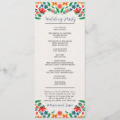 Mexicaanse Bloemen Kleurrijke Botanische Bloemen H Programmakaart (Achterkant)