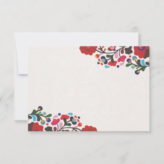 Mexicaanse Bloemen Kleurrijke Botanische Bloemen H RSVP Kaartje (Achterkant)