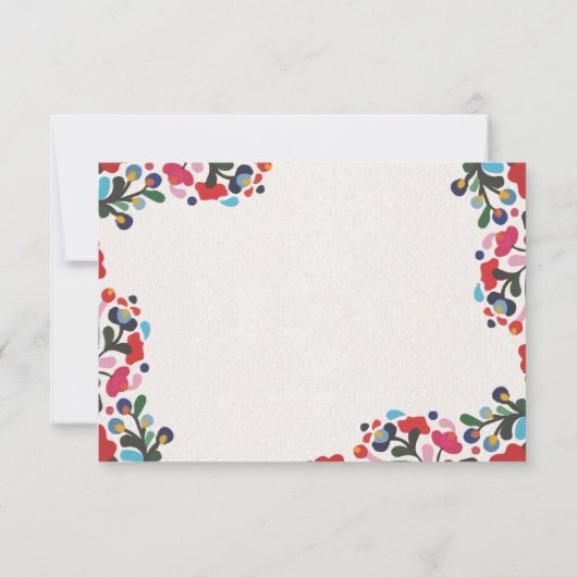 Mexicaanse Bloemen Kleurrijke Botanische Bloemen H Save The Date (Achterkant)