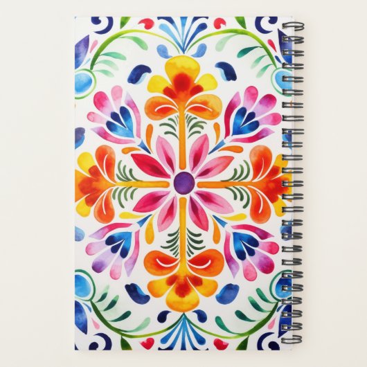 Mexicaanse bloemen ontwerp planner (Achterkant)