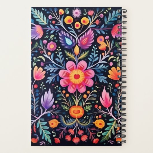 Mexicaanse bloemen ontwerp planner (Achterkant)