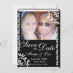 Mexicaanse bloemen Papel Picado Save the Date Kaart